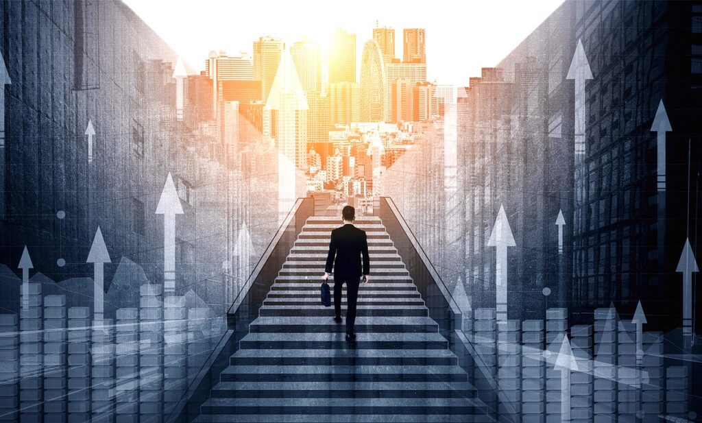 Escalera hacia el éxito futuro Escalera hacia el éxito futuro